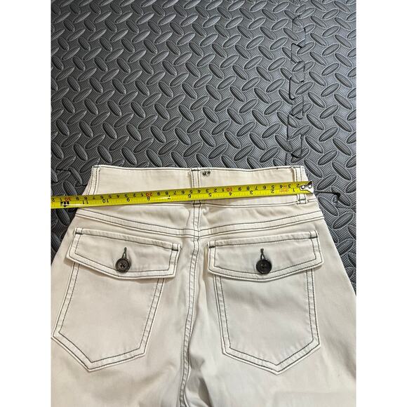 Spanx Twill cropped wide leg cropped pant high rise pull on khaki natural‎ xs - Picture 6 of 7